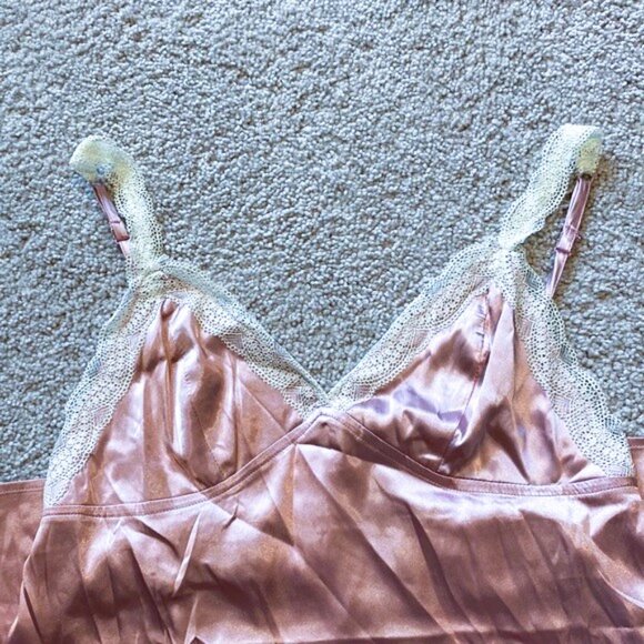Cozy Rozy Dusty Rose color Slip Dress Chemise Pajama Nighty Sz L (8-10) Silky - Picture 5 of 10